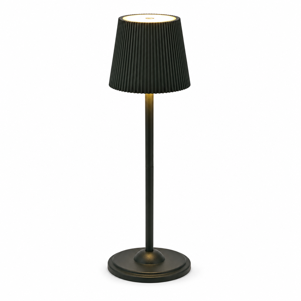 Modern LED Touch Lamp | Rechargeable Wireless Table Light | 3-Color Adjustable Brightness | Metal Pagoda Shade