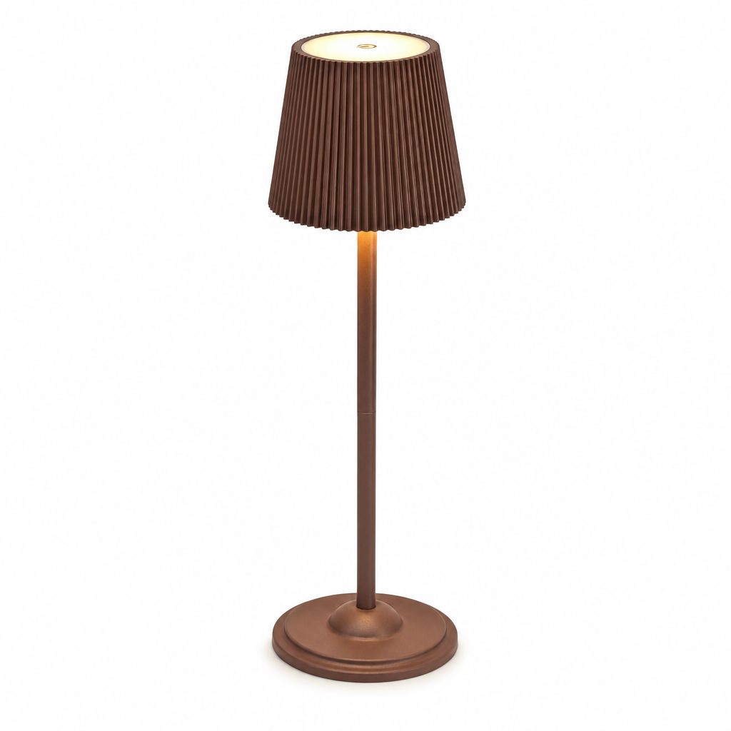 Modern LED Touch Lamp | Rechargeable Wireless Table Light | 3-Color Adjustable Brightness | Metal Pagoda Shade