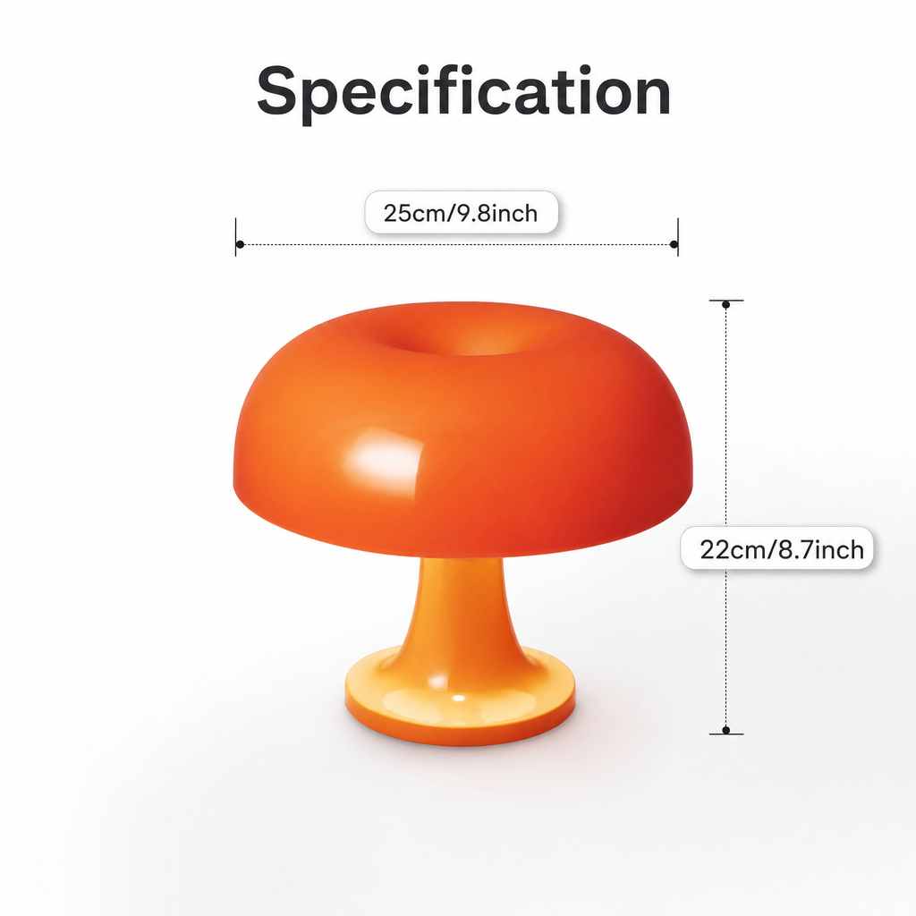Modern Acrylic LED Mushroom Lamp | USB Powered Touch Control | 3 Color Dimmable Table Light