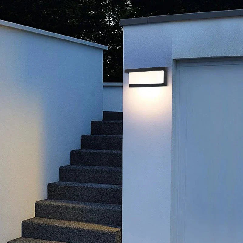 AquaLuxe LED | Außen Wandleuchte | Wasserdicht | Langlebiges Aluminium | Modernes Design | Energieeffiziente Beleuchtung | Für Garten und Terrasse