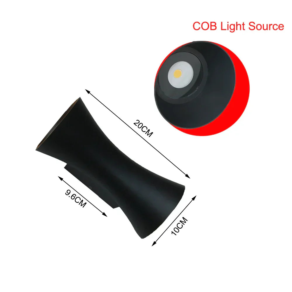 AquaShield | Éclairage mural extérieur | Design en aluminium | Étanche IP65 | Lumière LED 12W | Style moderne noir | Installation facile