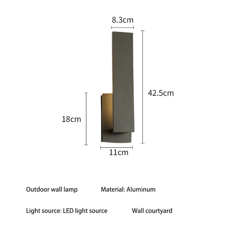 Luminara | Applique murale extérieure | Design minimaliste moderne en aluminium | LED économe en énergie | Résistant aux intempéries pour véranda ou
