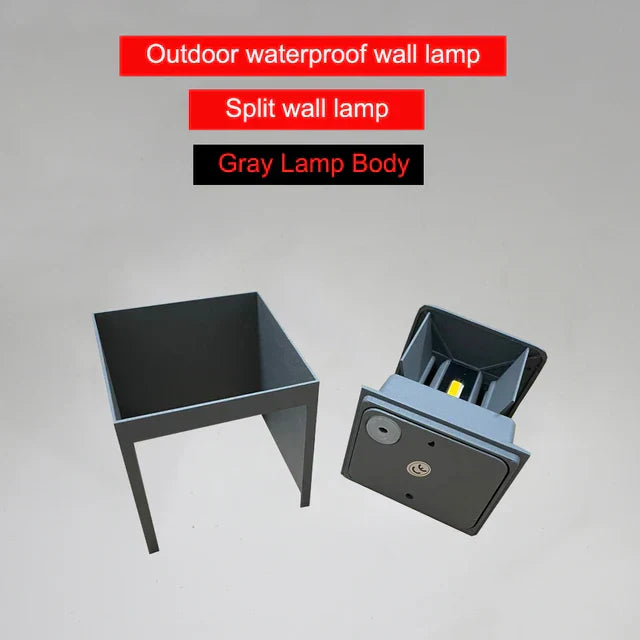 AquaShield | Moderne Außenbeleuchtung | Schwarz-graues Aluminium | Wasserdichte Lampe | Einfache Installation | Energiesparend | 85-265V | 10 cm x 5