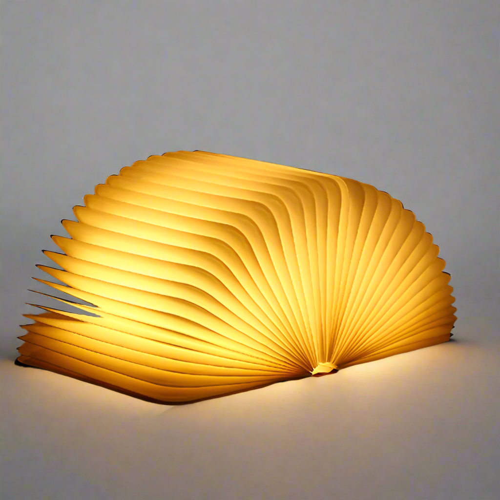 LED Lampe | Fortryllende Design | Åben Bog Form | Sensorstyring | Brun | Genopladelig | USB | CE Certificeret