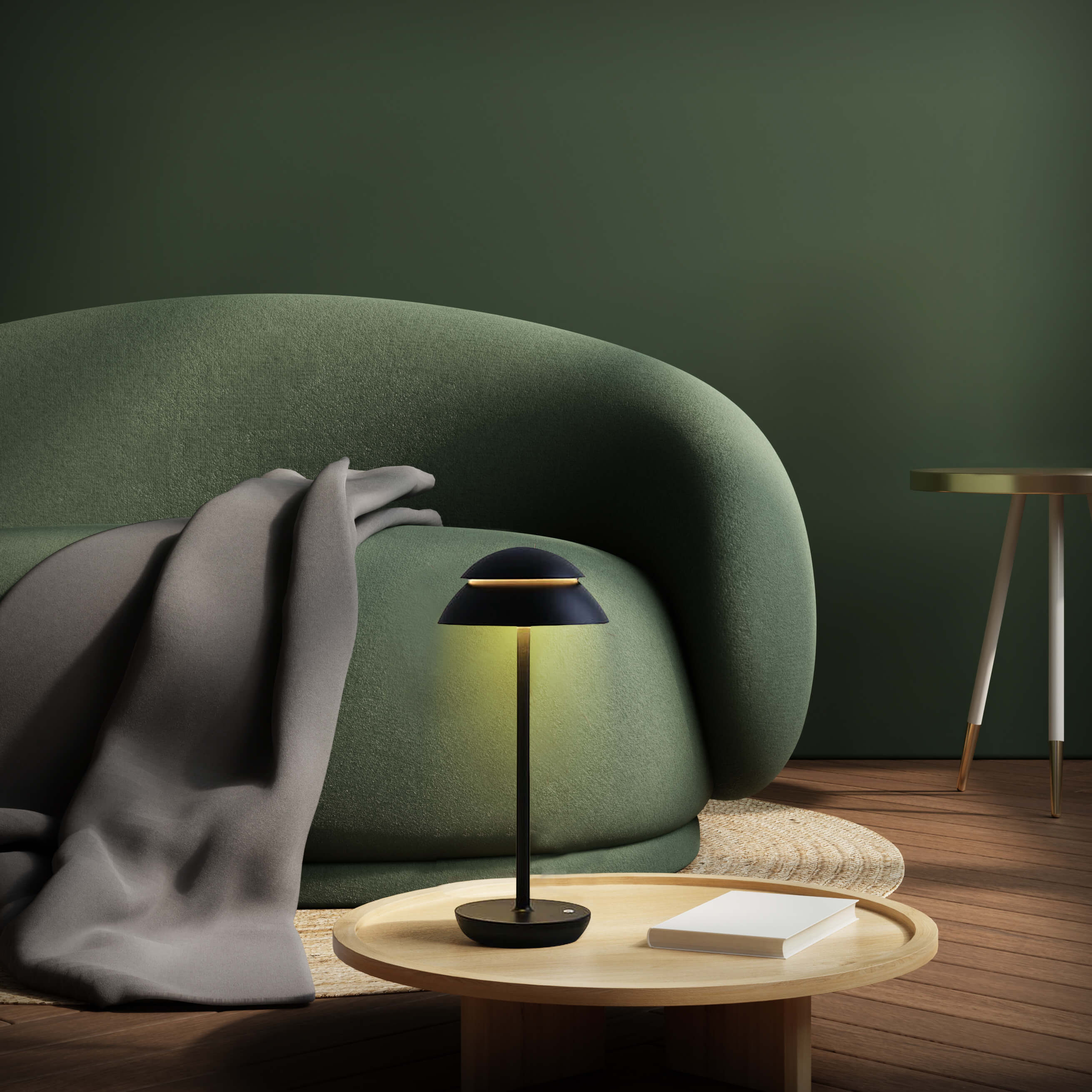 IllumiTouch | Trådlös bordslampa | Uppladdningsbar | Dimbar LED | Modern design | 3000K varmvit | 15x34 cm | ABS-fibermetall | Lång batteritid | Perfekt för hemmet, kontoret och utomhusbruk | Vattentät