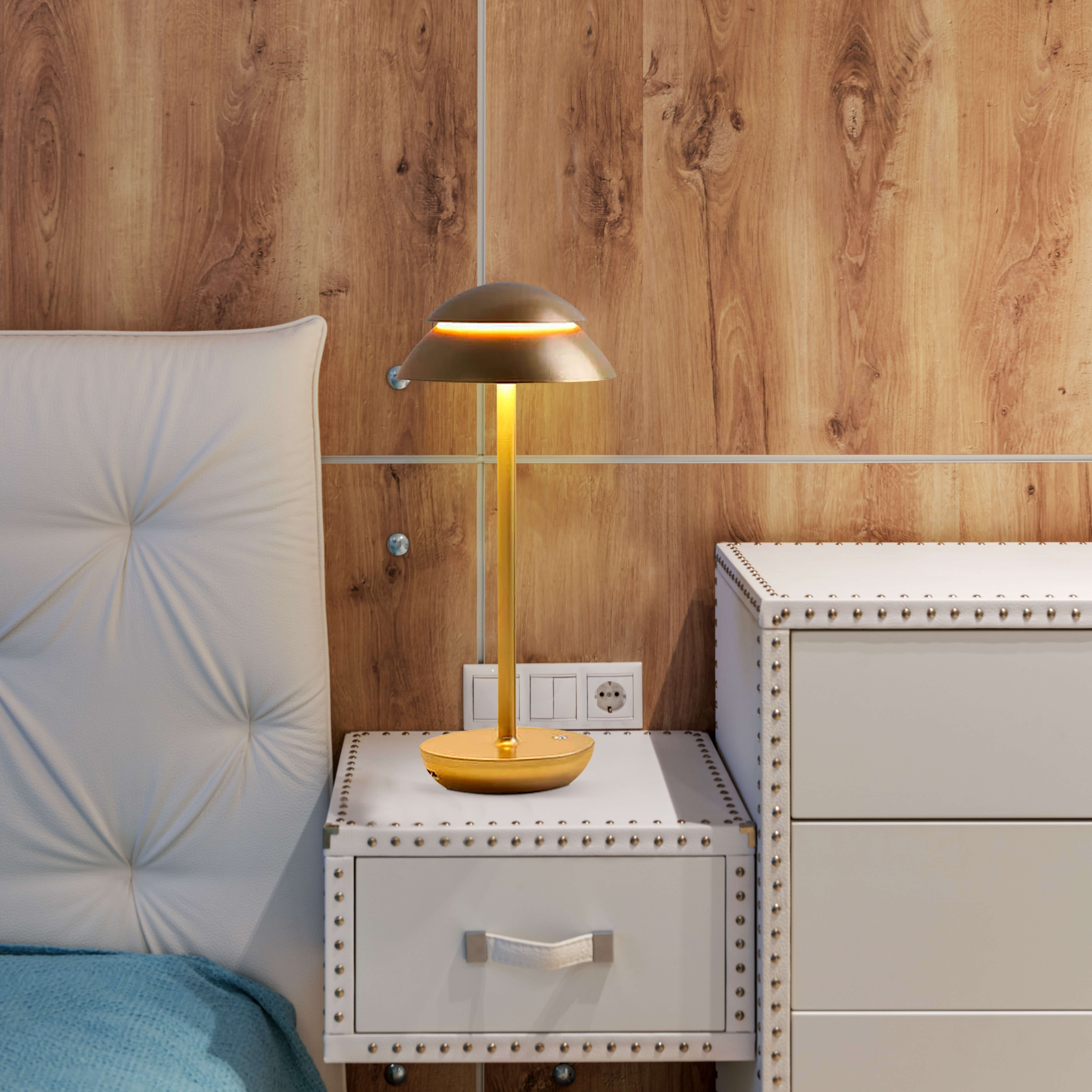 IllumiTouch | Trådlös bordslampa | Uppladdningsbar | Dimbar LED | Modern design | 3000K varmvit | 15x34 cm | ABS-fibermetall | Lång batteritid | Perfekt för hemmet, kontoret och utomhusbruk | Vattentät