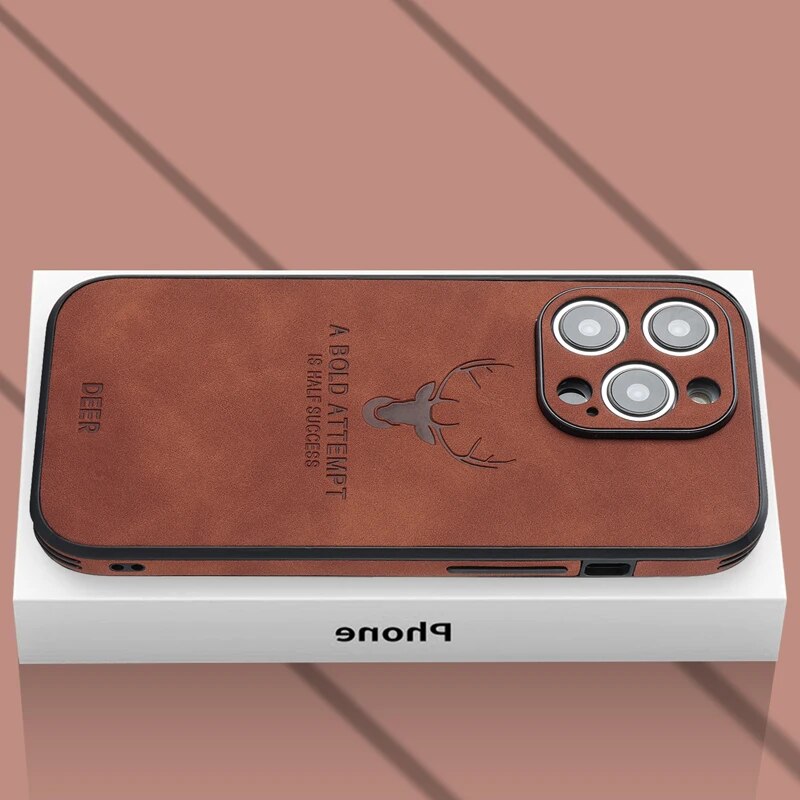 Læderetui til iPhone | Stilrent Design | Stødsikker Beskyttelse | Høj Kvalitet | Tilpasset Pasform | Fås i Flere Farver | Let og Slankt design | Stilfuldt Cover