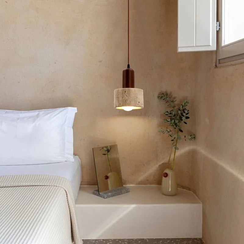 Suspension en pierre | design Wabi Sabi | élégance rustique naturelle | ZenLicht | éclairage doux et chaud | convient à la salle à manger ou au salon