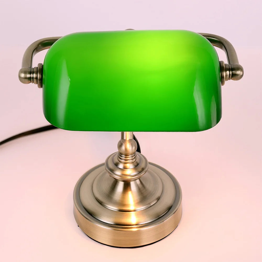 Retro inspirierte Mini-Tischlampe | Einstellbarer Lichtstrahl | Kompaktes Design | Metall & Glas | Ideal für