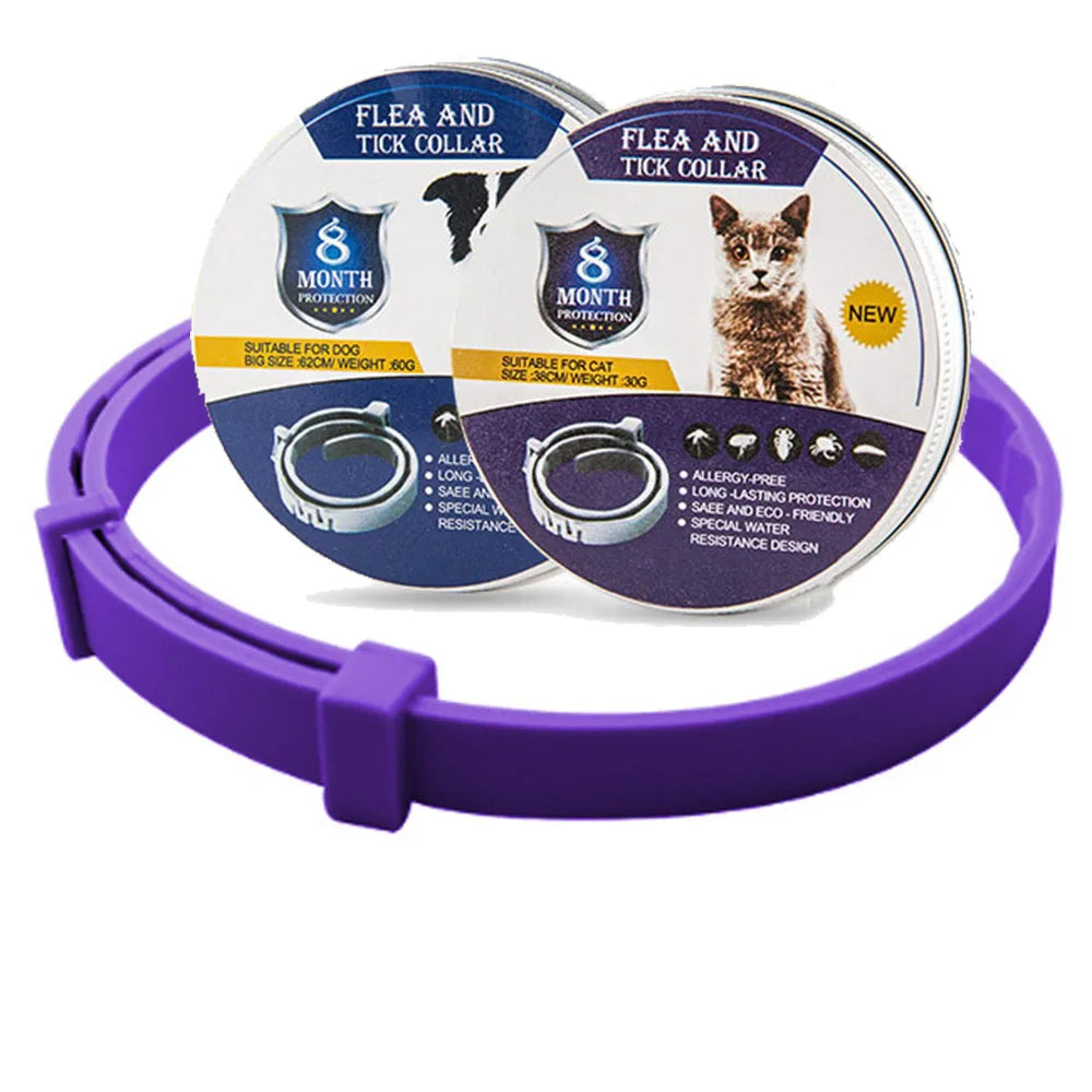 SafeGuard | Verstellbares Halsband für Hunde und Katzen | 8 Monate Floh- und Zeckenschutz | Wasserdichtes und chemiefreies