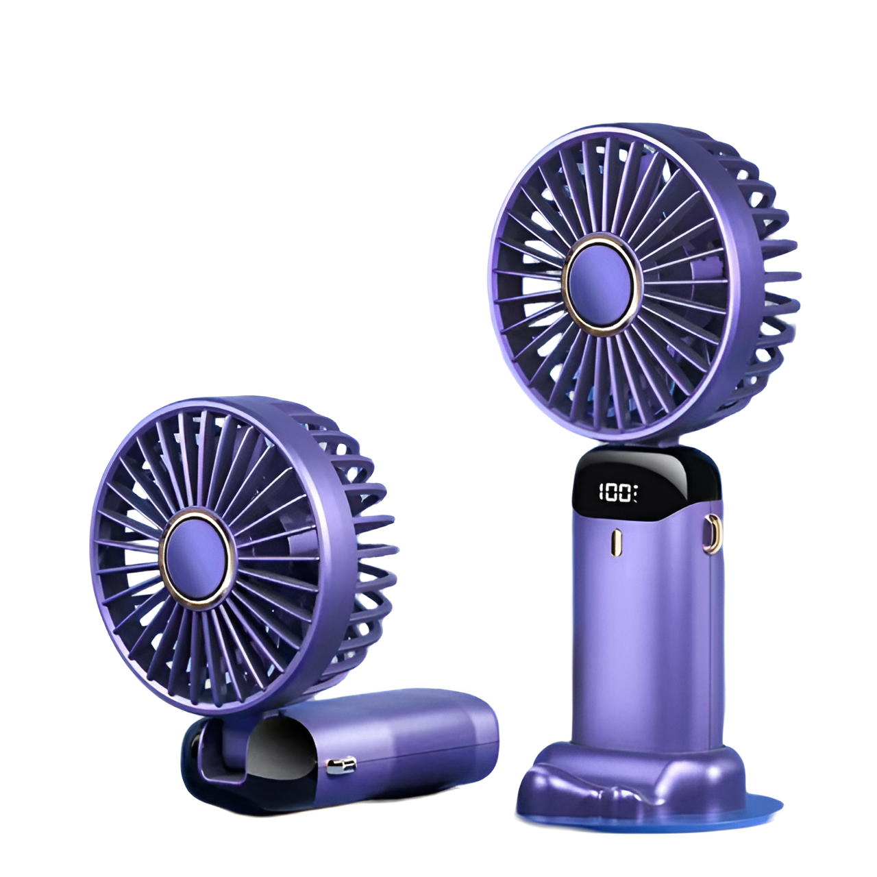 Mini bærbar ventilator | Genopladelig med Type-C | 5 hastigheder | 5000mAh batteri | Tyst og justerbar | LED-skærm | Perfekt til hjem, kontor og rejser | Kompakt og kraftfuld | Flere farver tilgængelige