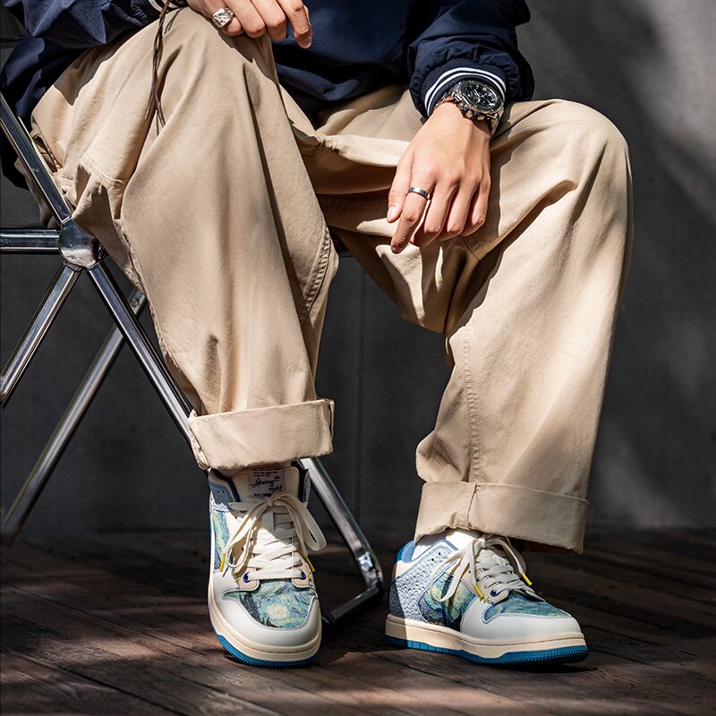 V. Gogh 'Starry Night' kunstinspirerede sneakers | Komfortabel design til daglig stil