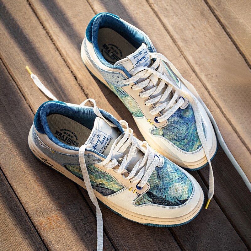 V. Gogh 'Starry Night' kunstinspirerede sneakers | Komfortabel design til daglig stil
