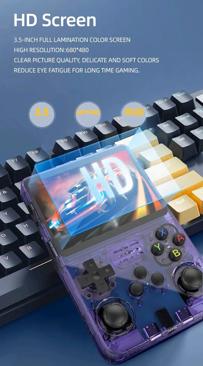 MasterGame Expérience de jeu | Console rétro portable | Écran IPS 3,5" | Stockage 64GB | Open Source R36S | Longue durée de vie de la batterie