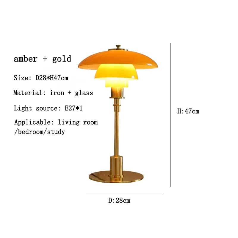 Designerlampe i jern og glas | Nordisk bordbelysning med LED | Moderne design | Dæmpbar lyskilde | E27 sokkel | Skandinavisk stil | Ideel til moderne indretning | Varm atmosfære | AC 90-260V