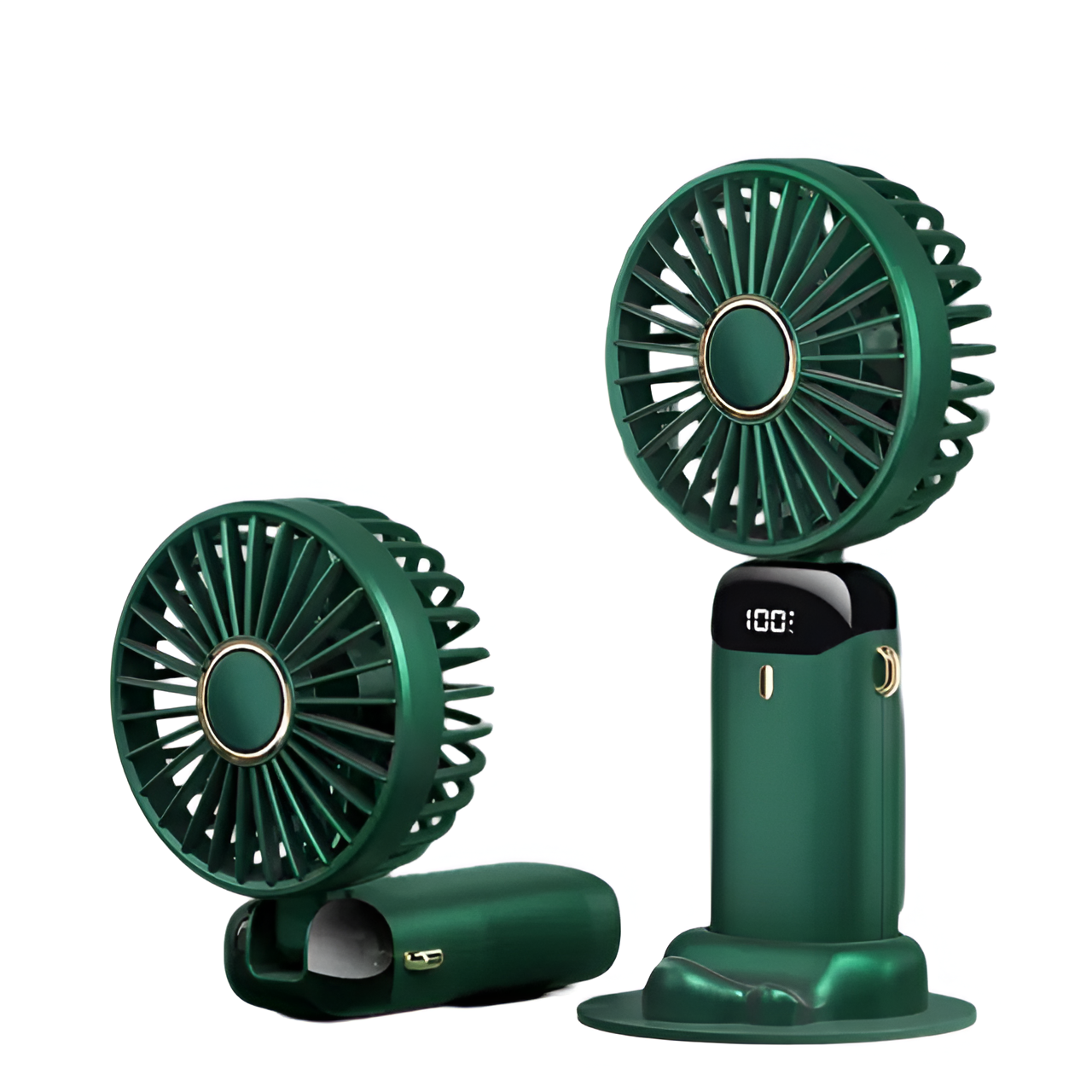 Mini bærbar ventilator | Genopladelig med Type-C | 5 hastigheder | 5000mAh batteri | Tyst og justerbar | LED-skærm | Perfekt til hjem, kontor og rejser | Kompakt og kraftfuld | Flere farver tilgængelige