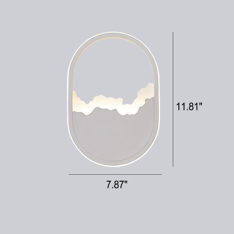 Oval LED Wandleuchte | Modernes Design | Welliges Aussehen | Eisen und Acryl Material | 14-19W | 1400-1900lm | Grau | Für Wohnzimmer oder