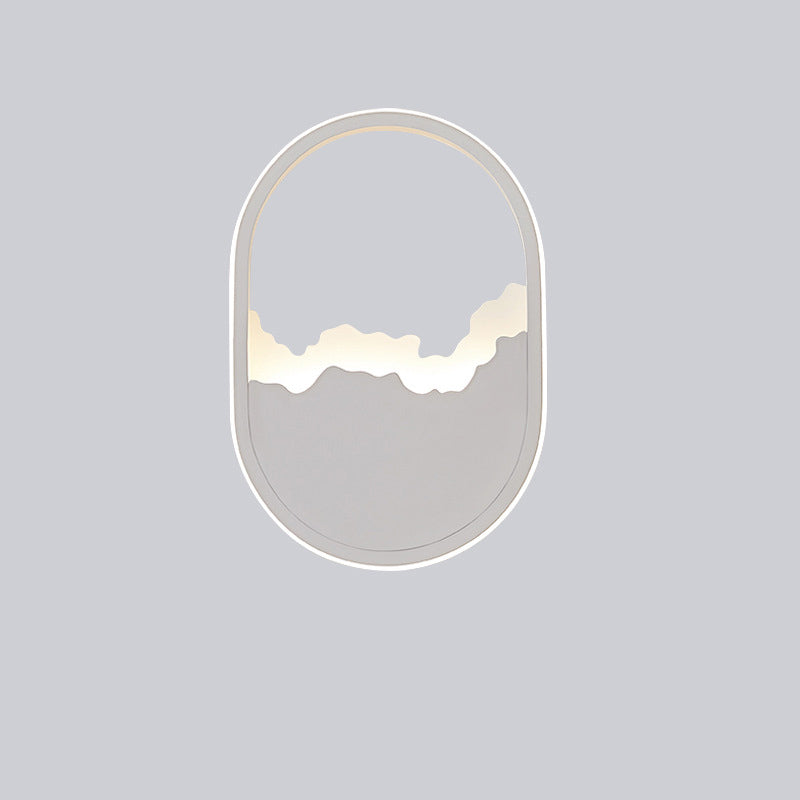 Oval LED Wandleuchte | Modernes Design | Welliges Aussehen | Eisen und Acryl Material | 14-19W | 1400-1900lm | Grau | Für Wohnzimmer oder