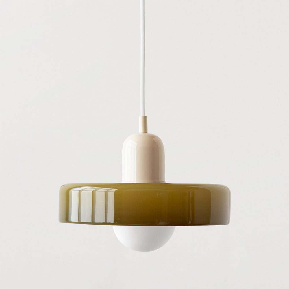 Bauhaus pendel | Farvet glas | Moderne design | Energibesparende lyskilde | Funktionel elegance | Ideel til stue og spisestue | Livlig touch | Elegant detaljeret belysning | Alsidig og stilfuld lampe
