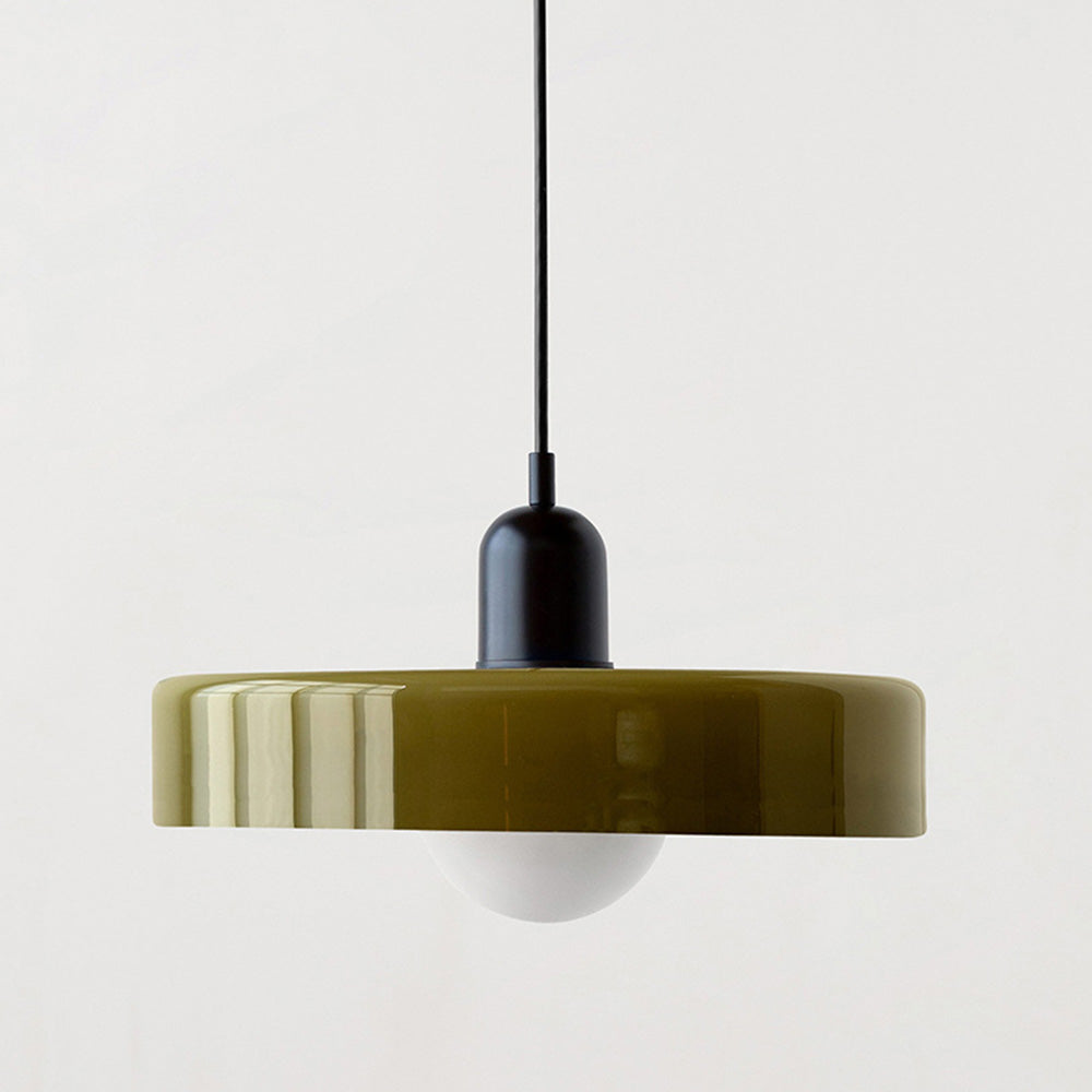 Bauhaus pendel | Farvet glas | Moderne design | Energibesparende lyskilde | Funktionel elegance | Ideel til stue og spisestue | Livlig touch | Elegant detaljeret belysning | Alsidig og stilfuld lampe