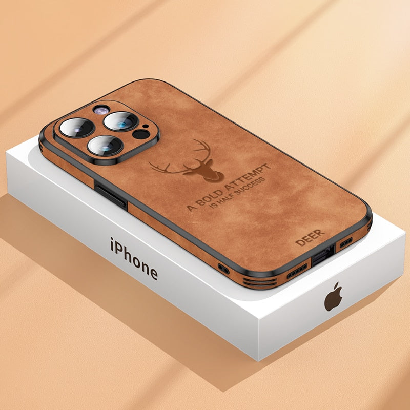 Læderetui til iPhone | Stilrent Design | Stødsikker Beskyttelse | Høj Kvalitet | Tilpasset Pasform | Fås i Flere Farver | Let og Slankt design | Stilfuldt Cover