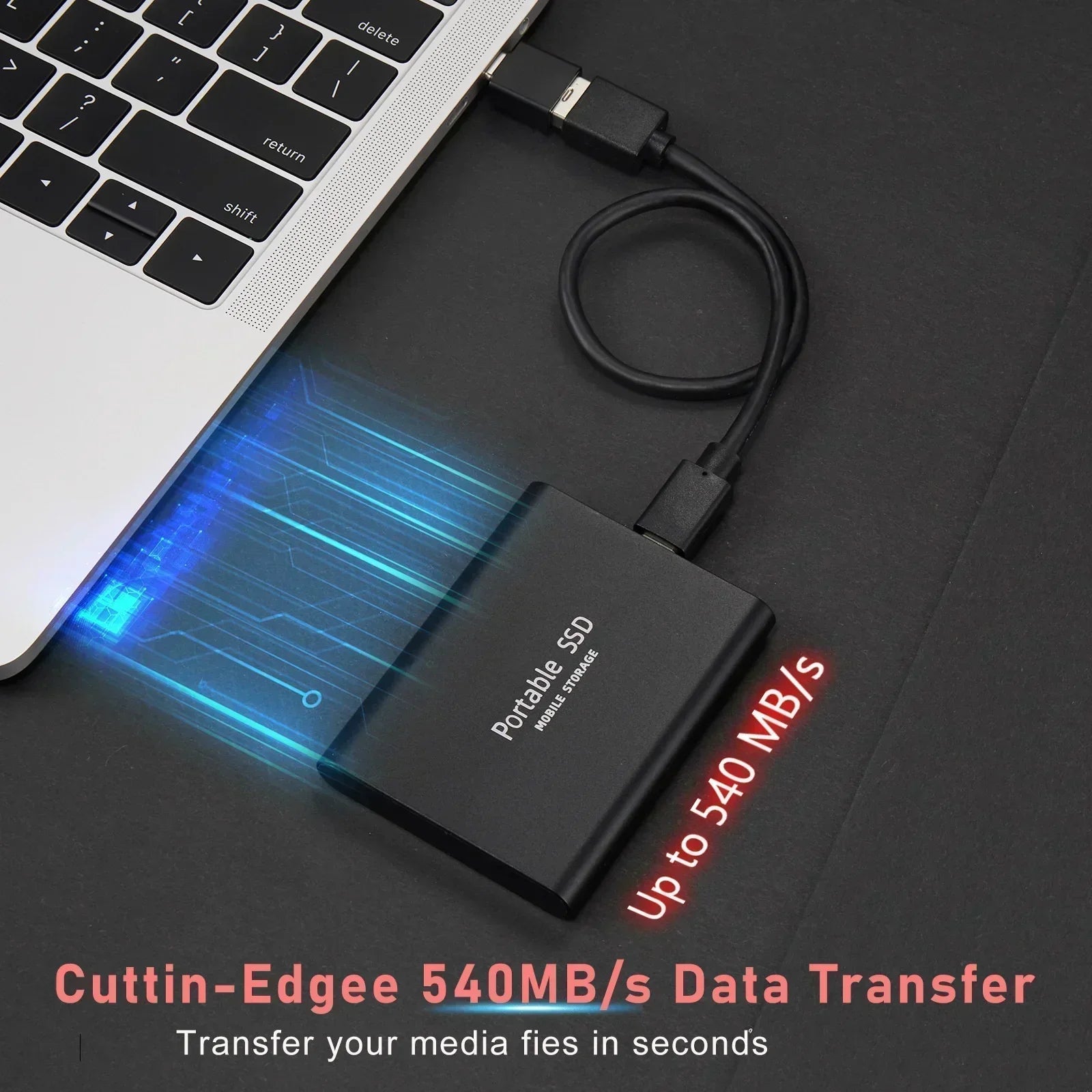 FusionElite | Kompakt højhastigheds ekstern SSD med USB3.1 | Robust design | Universel kompatibilitet | Lynhurtig dataoverførsel | Udvidet lagerkapacitet
