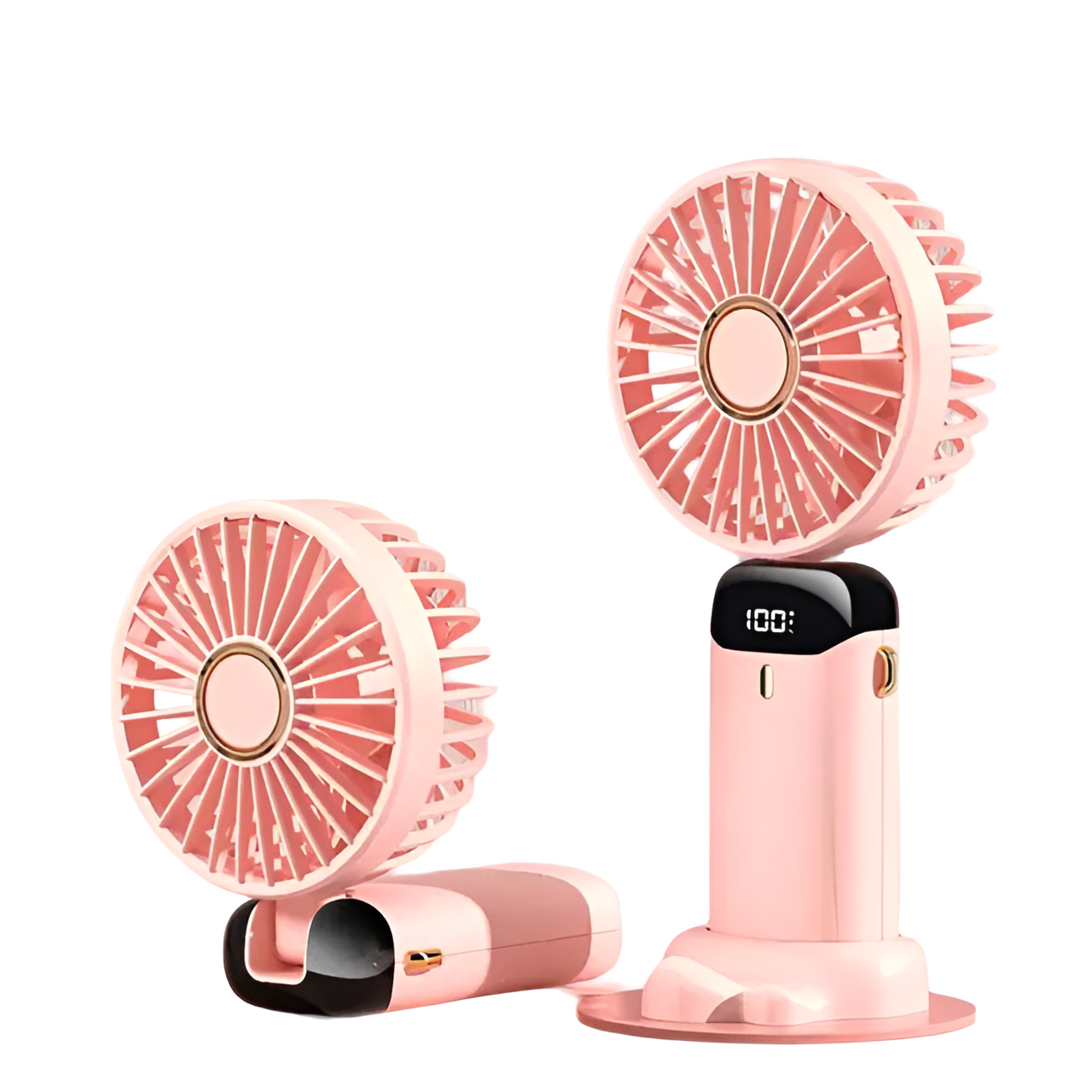 Mini bærbar ventilator | Genopladelig med Type-C | 5 hastigheder | 5000mAh batteri | Tyst og justerbar | LED-skærm | Perfekt til hjem, kontor og rejser | Kompakt og kraftfuld | Flere farver tilgængelige