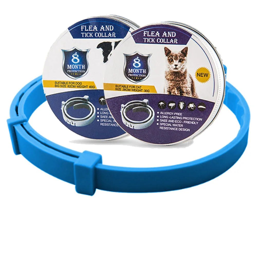 SafeGuard | Verstellbares Halsband für Hunde und Katzen | 8 Monate Floh- und Zeckenschutz | Wasserdichtes und chemiefreies