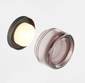 Nomeva Wall Sconce | Modern Dimple Texture | Energy-Efficient LED | Metal Design | Amber, Smoke, White | Easy Install | Living Room Bedroom