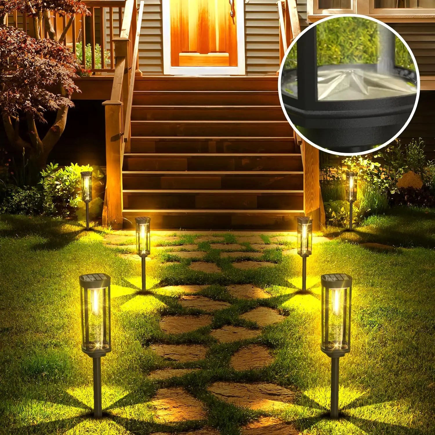Udendørs Solcelle Lanterner | LED Belysning | Miljøvenlig Have Dekoration | Solenergi | Klassisk & Moderne Design | Plast & Aluminium | Perfekt til Terrasse & Stier