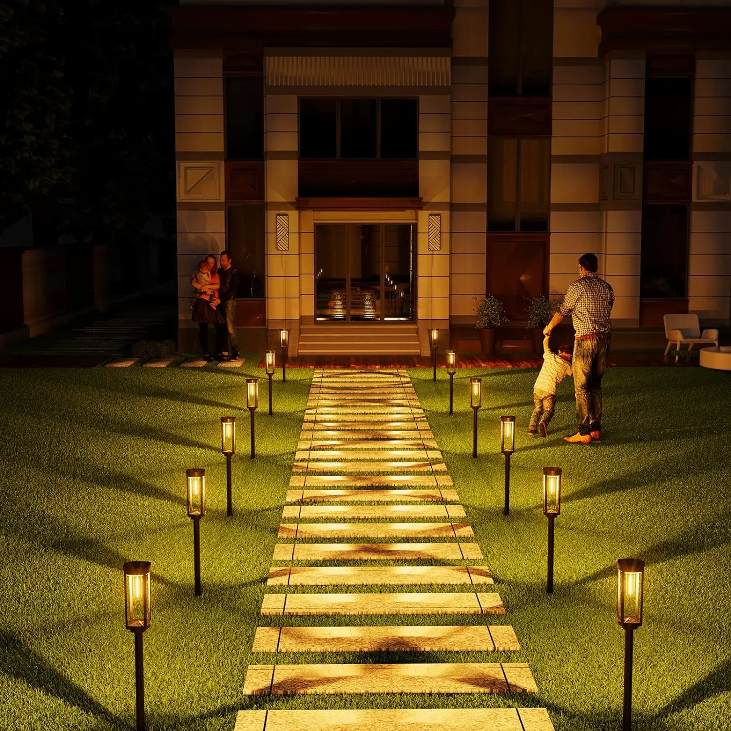 Udendørs Solcelle Lanterner | LED Belysning | Miljøvenlig Have Dekoration | Solenergi | Klassisk & Moderne Design | Plast & Aluminium | Perfekt til Terrasse & Stier