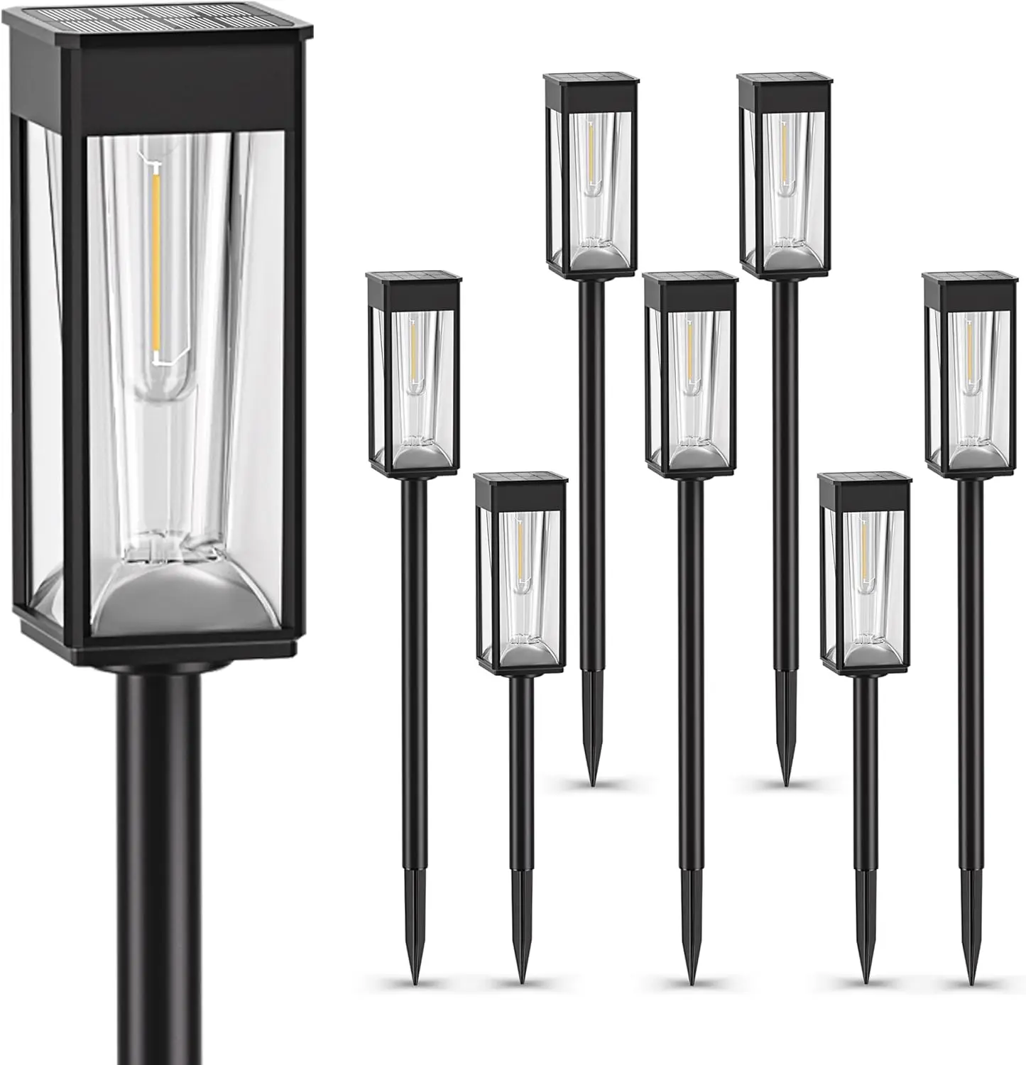 Udendørs Solcelle Lanterner | LED Belysning | Miljøvenlig Have Dekoration | Solenergi | Klassisk & Moderne Design | Plast & Aluminium | Perfekt til Terrasse & Stier