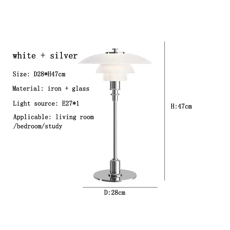 Designerlampe i jern og glas | Nordisk bordbelysning med LED | Moderne design | Dæmpbar lyskilde | E27 sokkel | Skandinavisk stil | Ideel til moderne indretning | Varm atmosfære | AC 90-260V