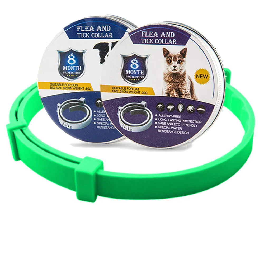 SafeGuard | Verstellbares Halsband für Hunde und Katzen | 8 Monate Floh- und Zeckenschutz | Wasserdichtes und chemiefreies