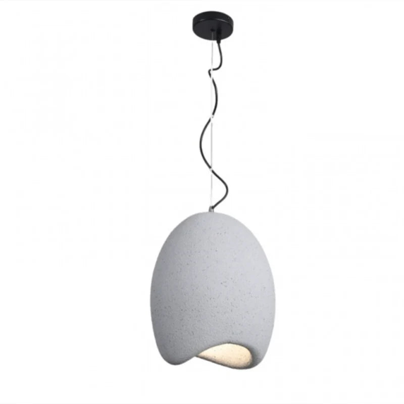 Serenith Pendel Lampe | Wabi-Sabi Design | Harpiks & Polystyren | Domeformet | Hvid & Grå | E27 Fatning | Max 40W | Blødt Lys | Æstetisk Appeal | Til Spisestue, Stue, Soveværelse, Detailhandel