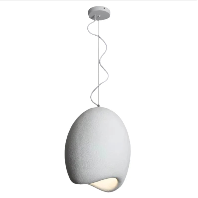 Serenith Pendel Lampe | Wabi-Sabi Design | Harpiks & Polystyren | Domeformet | Hvid & Grå | E27 Fatning | Max 40W | Blødt Lys | Æstetisk Appeal | Til Spisestue, Stue, Soveværelse, Detailhandel