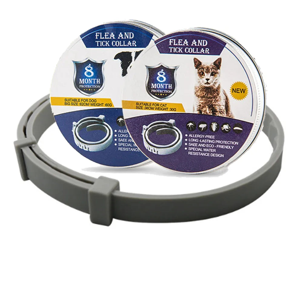 SafeGuard | Verstellbares Halsband für Hunde und Katzen | 8 Monate Floh- und Zeckenschutz | Wasserdichtes und chemiefreies