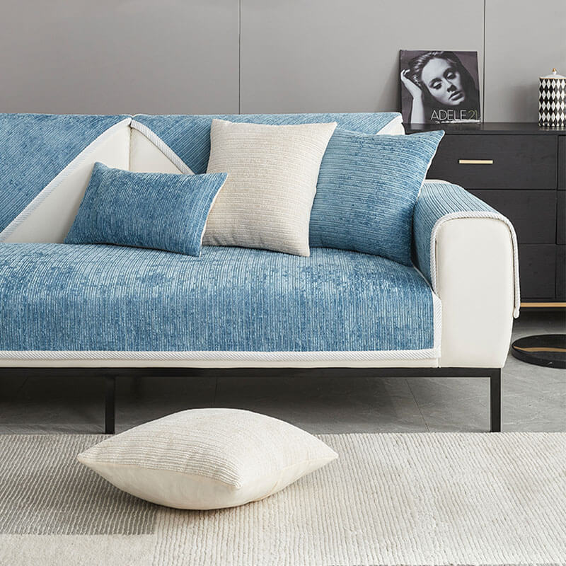 SofaSkins™ | Anti-scratch Chenille Sofabetræk | Beskyttende Luksusbetræk Til Kæledyr | Universal Pasform | L-formet Sofaprotektor | Blødt, Ridsefrit Mønstret Betræk