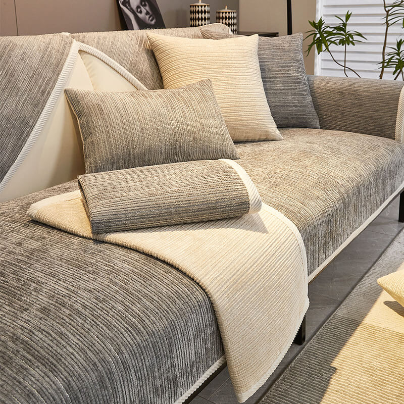 SofaSkins™ | Anti-scratch Chenille Sofabetræk | Beskyttende Luksusbetræk Til Kæledyr | Universal Pasform | L-formet Sofaprotektor | Blødt, Ridsefrit Mønstret Betræk