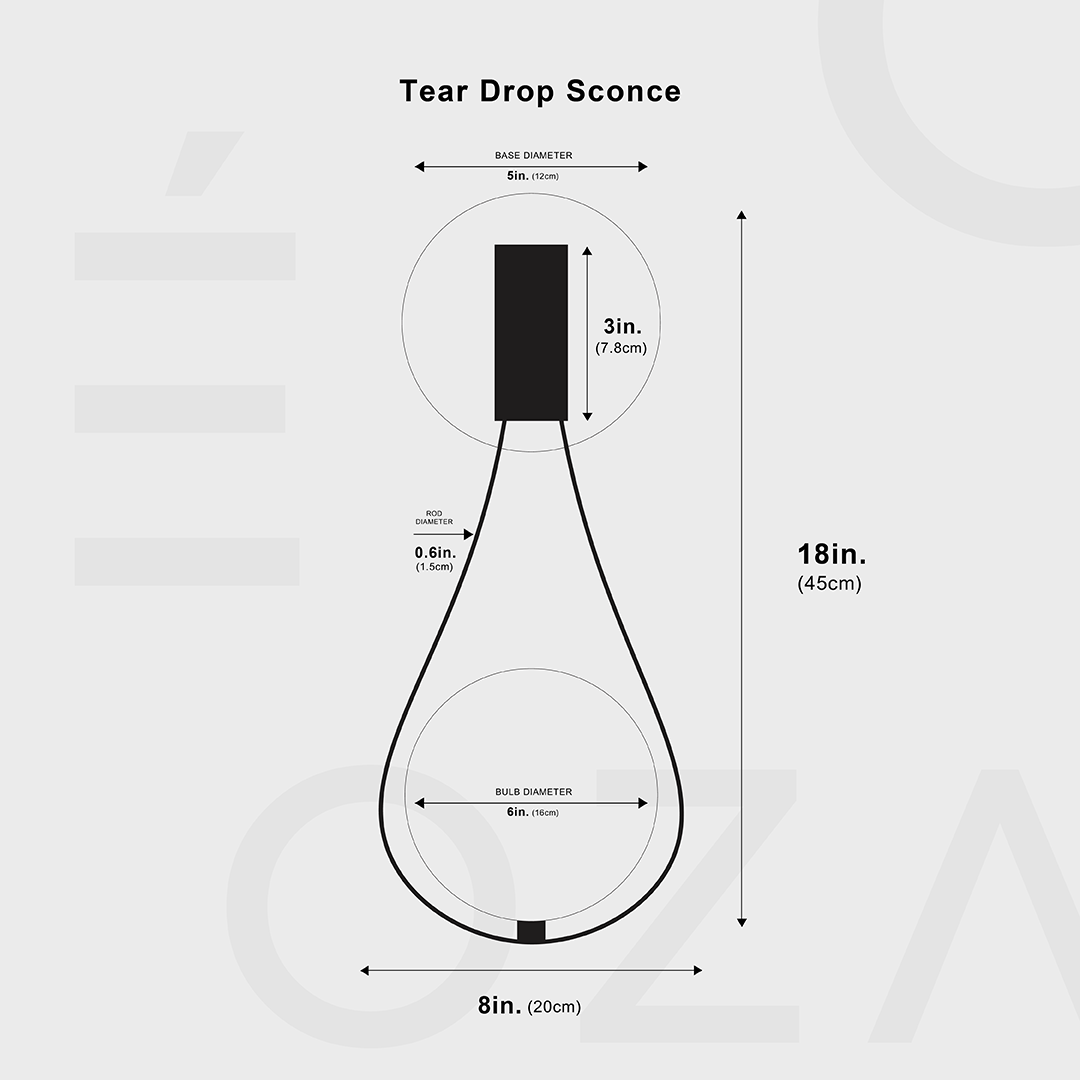 Tropfen Wandleuchte | Gold Tropfenform | Modernes Design | Eisen & Glas | 45 cm Höhe | Inklusive G9 Glühbirne | Warmes Licht 3000K | Elegante