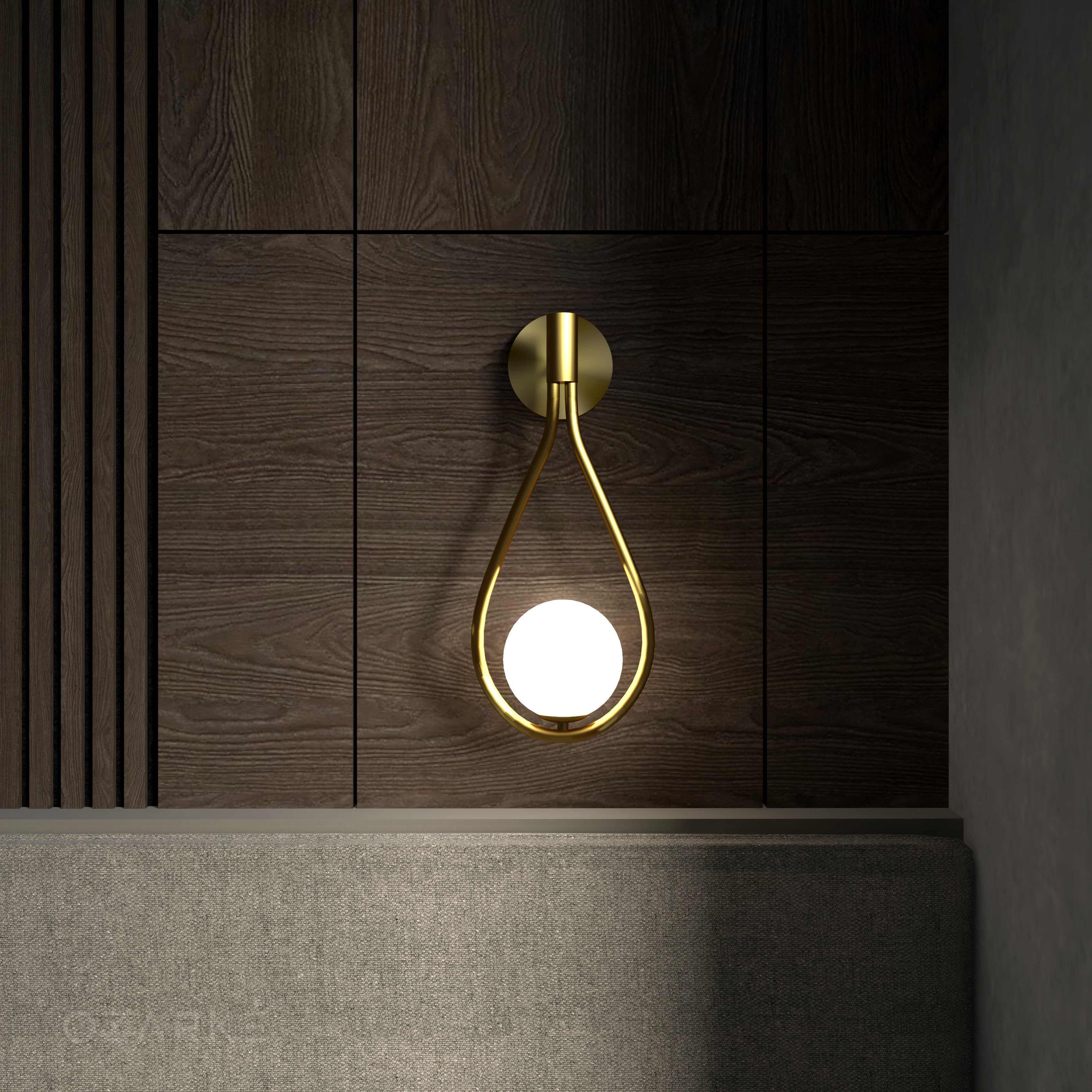 Applique murale en forme de goutte | Goutte dorée | Design moderne | Fer & verre | Hauteur 45 cm | Ampoule G9 incluse | Lumière chaude 3000K