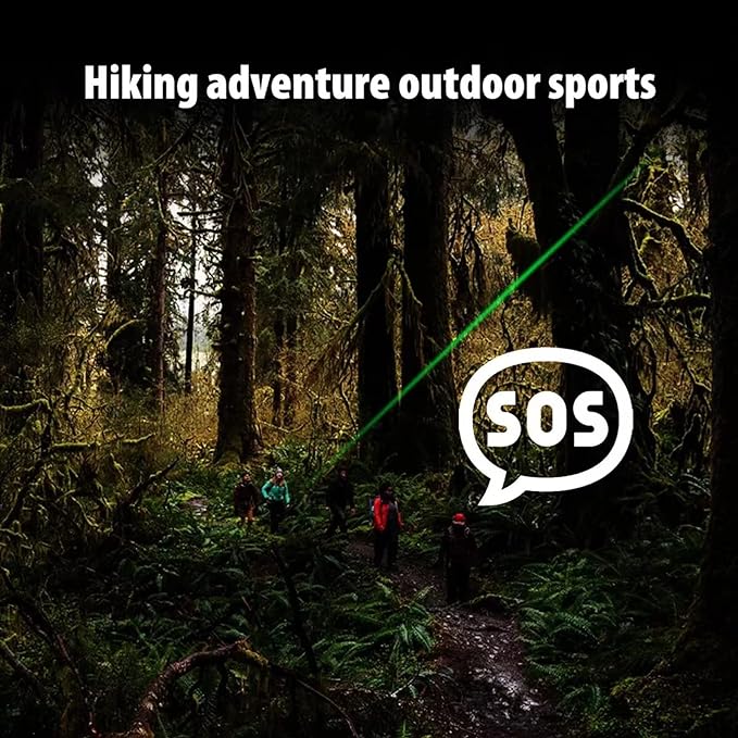 Zielone światło laserowe | Zasięg 5000 m | Latarka taktyczna do użytku na zewnątrz | Wodoodporna i odporna na uderzenia