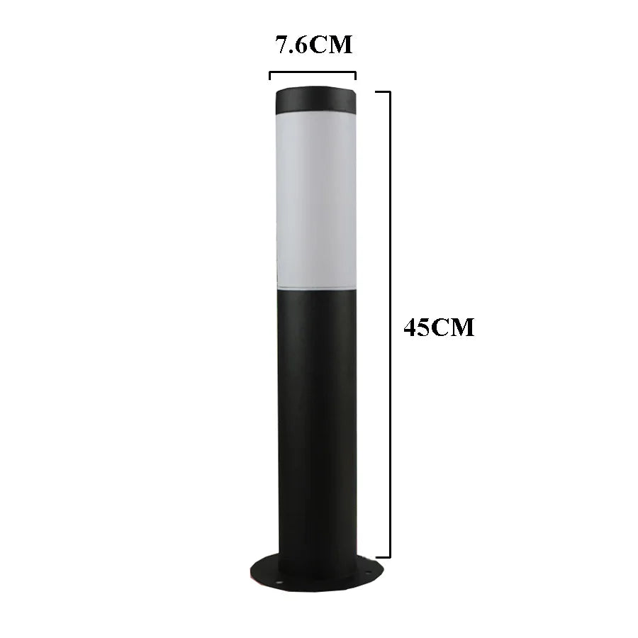 Rostfreier Stahl Außenlampe für den Garten | Wetterbeständiges Design | E27 Sockel | Modernes Licht für Gartenwege | H 30 cm, H 45 cm, H 60 cm | 10W