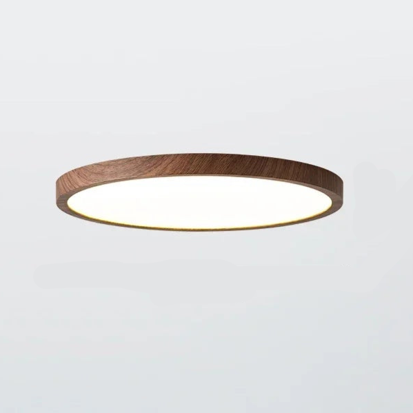 Moderne ultratynd LED loftsarmatur | Valnøddetræ design | Tre justerbare lysindstillinger | Stue belysning | Stilfuld minimalisme | AC 220V-240V | CCC certificeret | ROHS Certificeret