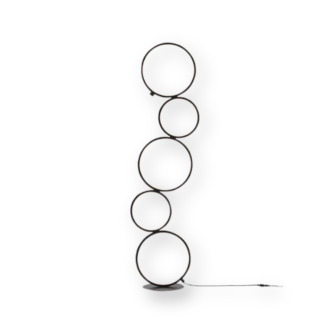 Arisa Lampe sur pied | Design élégant de cercles | Anneaux empilés modernes | Éclairage efficace | Qualité durable | Idéal pour salon, chambre &