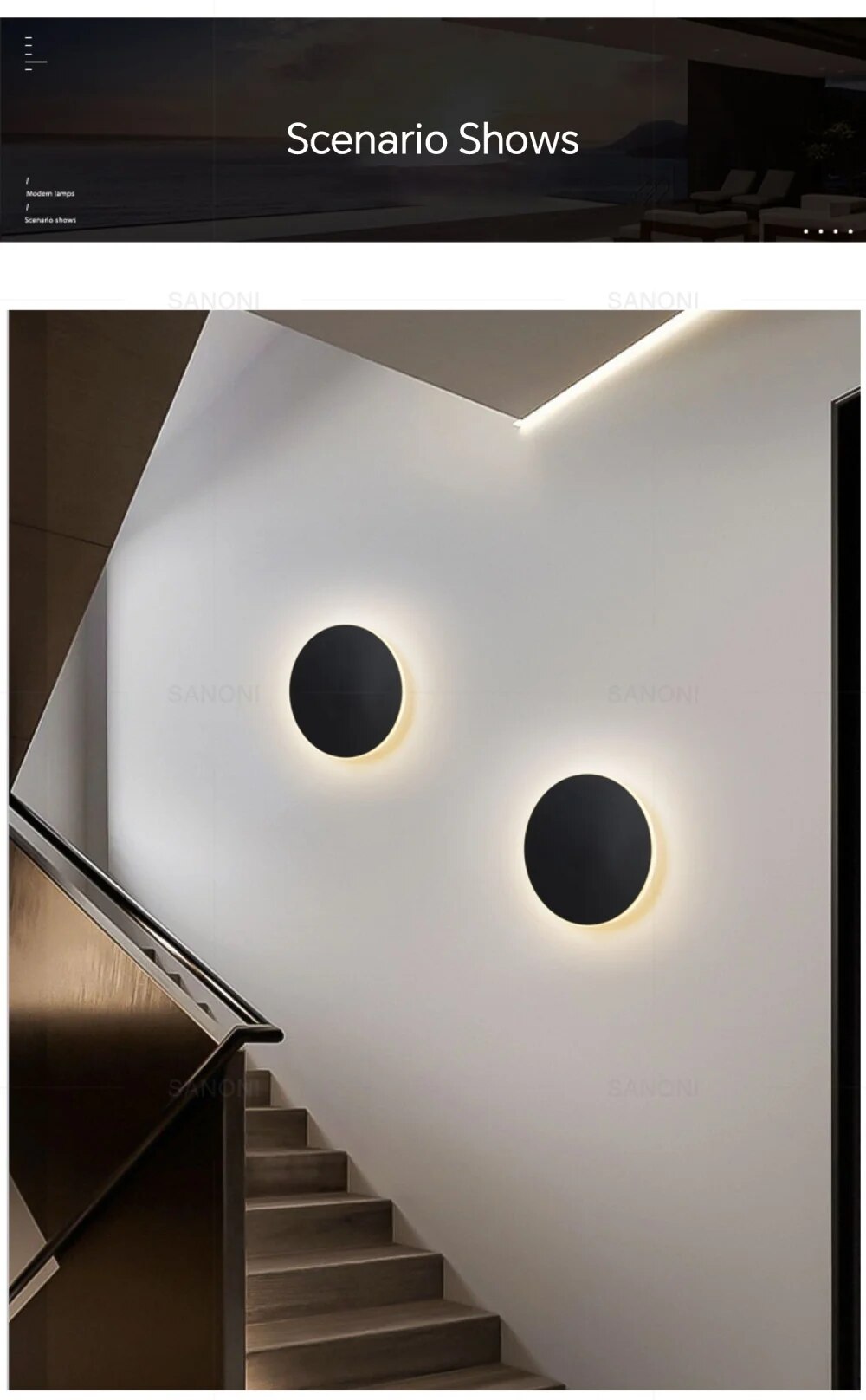 SleekGlow | Rund LED-designerbelysning | Modern väggarmatur | Effektiv energiförbrukning | Slank och snygg design | Skapar en mysig inomhusatmosfär | Aluminiumkonstruktion | IP20 | Ø20 cm | 3000K | Armatur