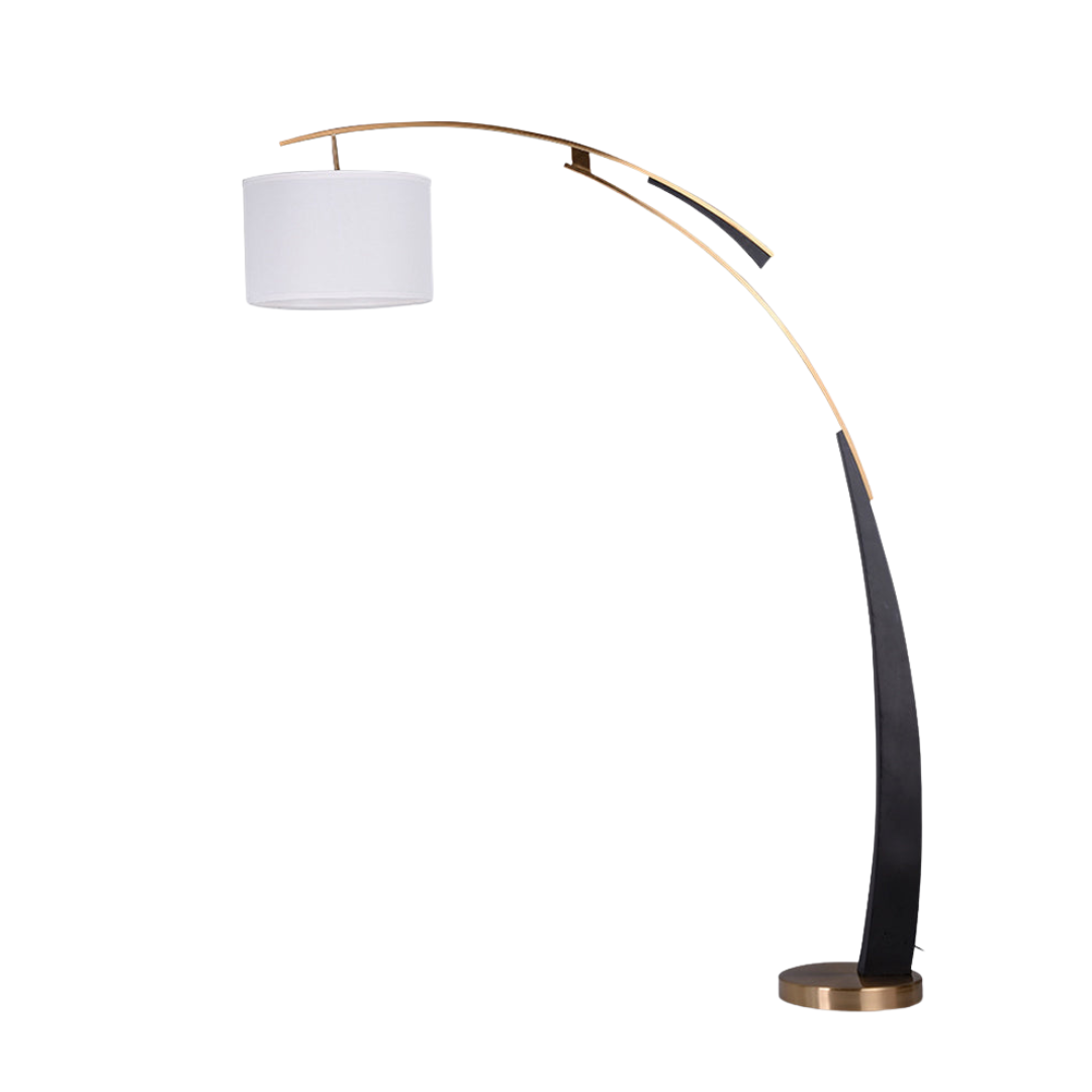 Lampe à arc Stilfuld Buet Solventia | Écran réglable | Abat-jour en tissu moderne | Lampadaire durable et élégant | Parfait pour le salon et le coin