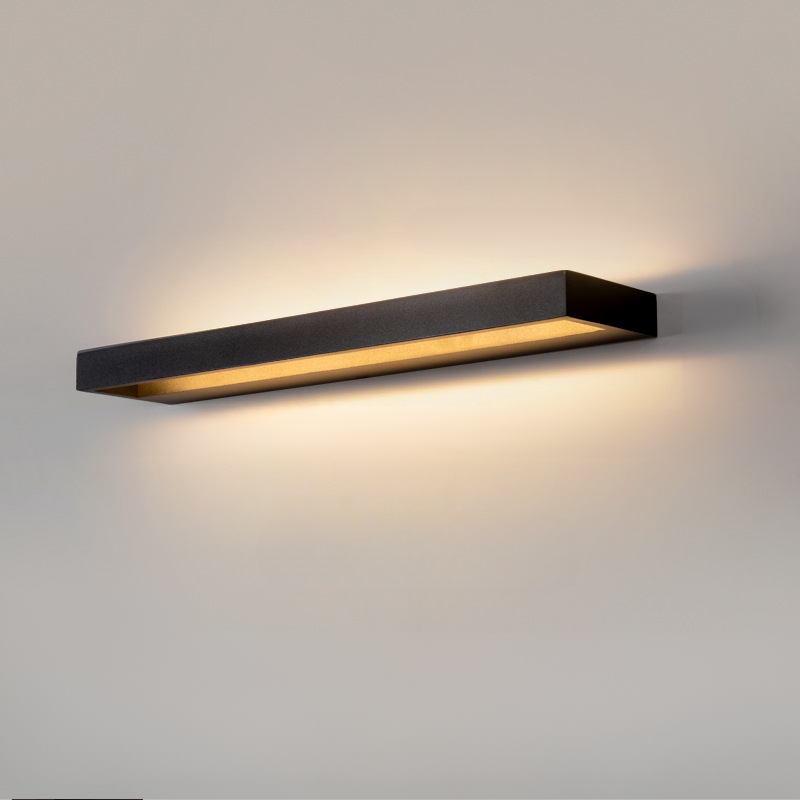 Luna | Verstellbare LED Wandleuchte | Schlankes Schwarzes Design | 40x10x5 cm | Aluminium | Energiesparend | 15W | Perfekt für Innen- und