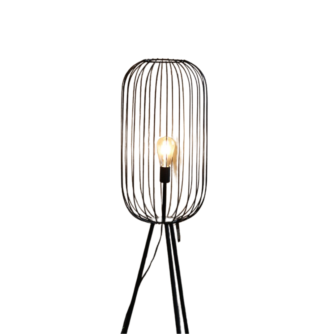 Talvito | Design en fil de fer | Lampe sur pied compatible E27 | Cadre élégant | Compatible LED | Finition de haute qualité | Intérieur industriel et