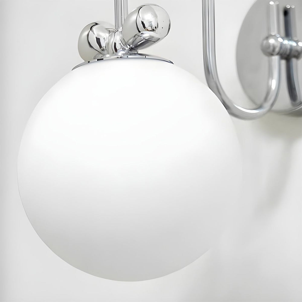 Applique murale classique française | Verre crème blanc | Ø25 cm | H37 cm | Douille E27 | Aluminium et verre | Parfait pour salon, salle à manger,